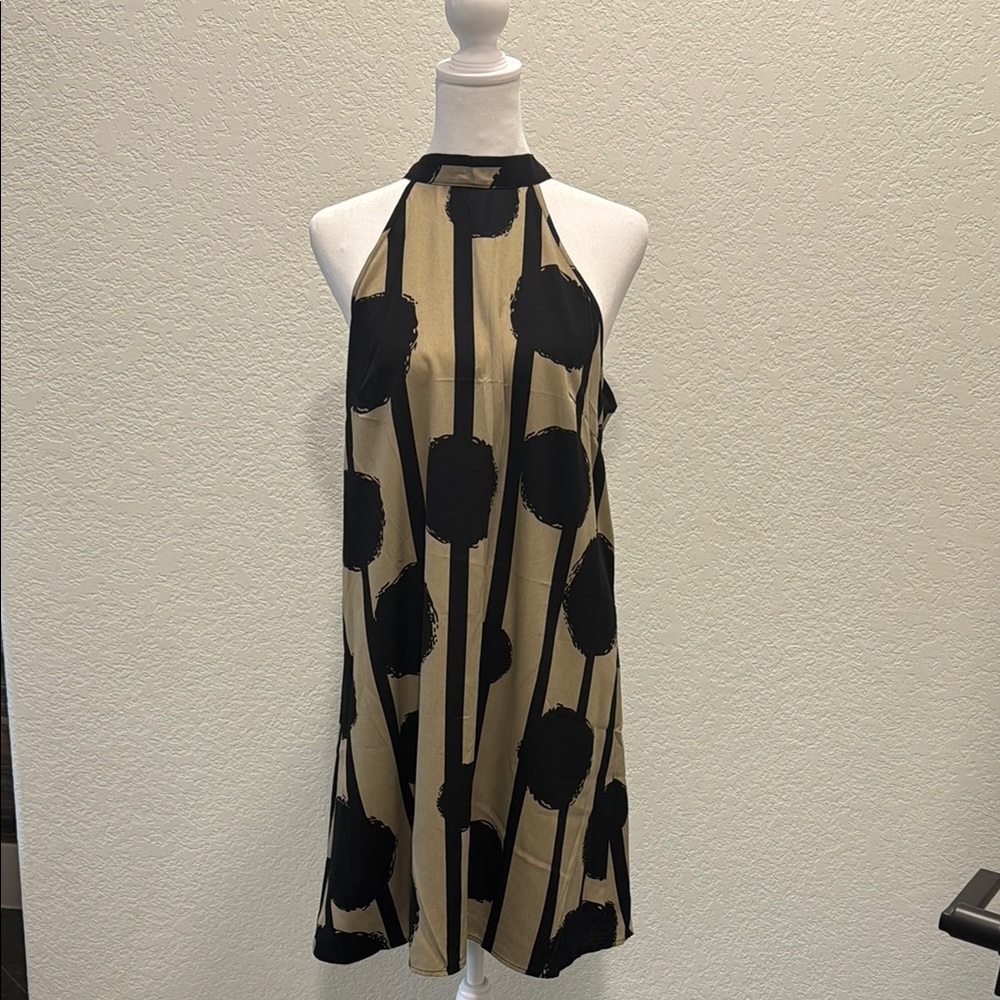 SHEIN Black and Tan Midi Dress